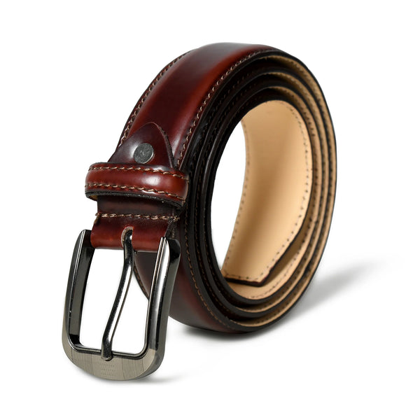 Dark brown leather belt