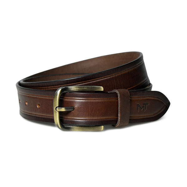 Solid leather belt